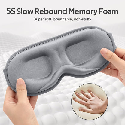 Vynix® Sleep Mask for Men Women - 100% Blackout Eye Masks for Sleep - 3D Soft Sleeping Mask for Side Sleepers - Zero Pressure Lash Extensions Eye Cover Shade for Airplane Travel Essentials, Black