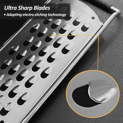 VOVOLY Zester Grater Set, 4 Pack-Fine/Coarse/Extra Coarse/Slider Attachment