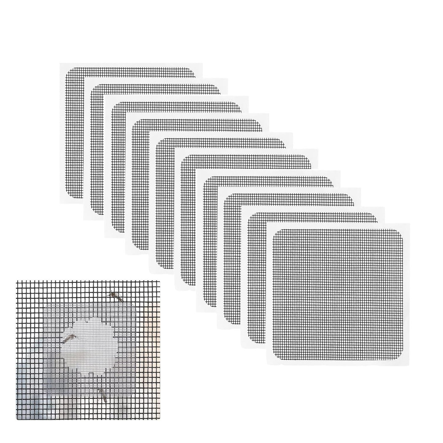 Black Window Screen Repair Tape（2" W×80" L） Strong Adhesive Screen Repair Tape Fiberglass Screen Tape Mesh Repair for Covering Windows or Doors Pet Mesh Cage Tears Holes