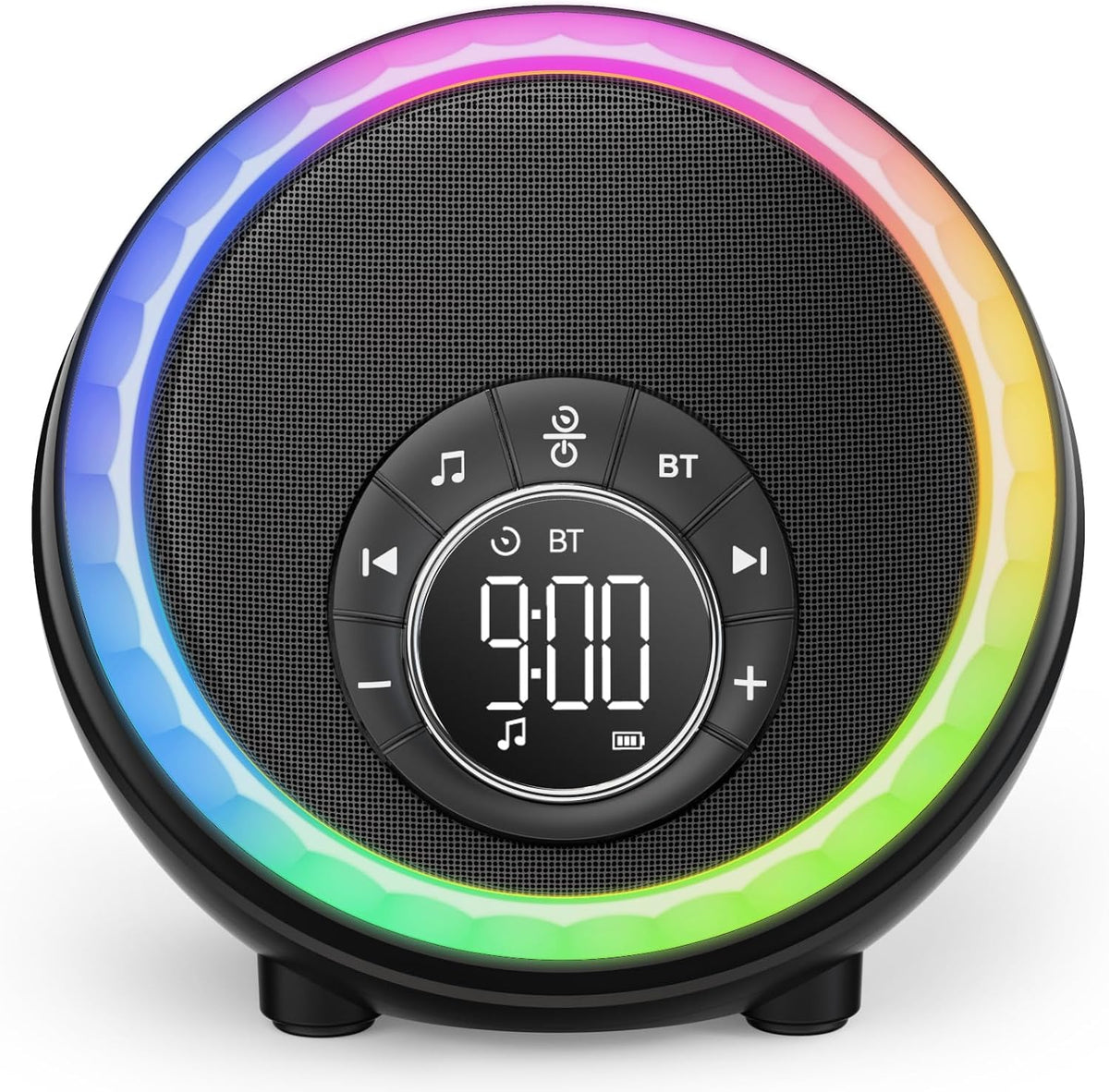 Nightlight Bluetooth Speaker Alarm Clock, Portable White Noise Machine