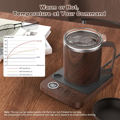 Felibeaco Coffee Mug Warmer & Mug Set for Desk, Smart Coffee Cup Warmer with 16oz Heated Mug, Cup Heater with Auto Shut Off for Office/Home, Coffee Gifts for Women/Men/Dad on Father‘s Day, Red