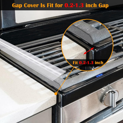 Silicone Stove Counter Gap Cover - 25 Inch Gap Filler 2 Pack Black | Long gap filler seals spills between kitchen appliances Stovetop oven countertop; stove gap cover, gas stove side gap covers