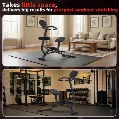 Heavy Duty Total Body Stretching Machine for Flexibility | Integrated Exercise Guide, Safety Straps,Adjustable Pedals,350 Capacity,Black,for Home & Gym
