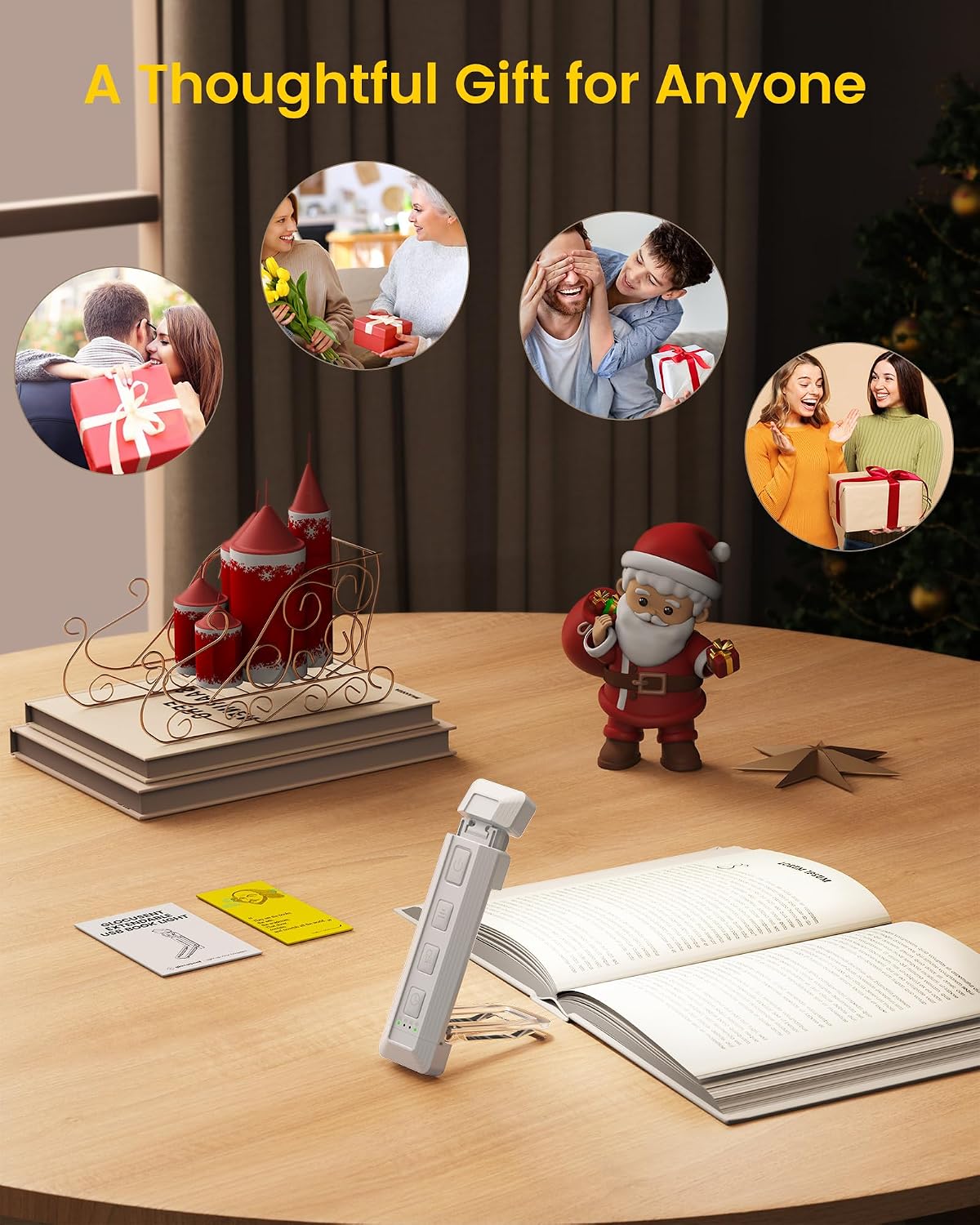 Glocusent Extendable Book Lights for Reading at Night, 5 Enhanced Brightness & 3 Colors with Sleep Aid & Timers, Clip on USB Rechargeable Reading Light for Books in Bed, Ideal Book Lovers Gifts