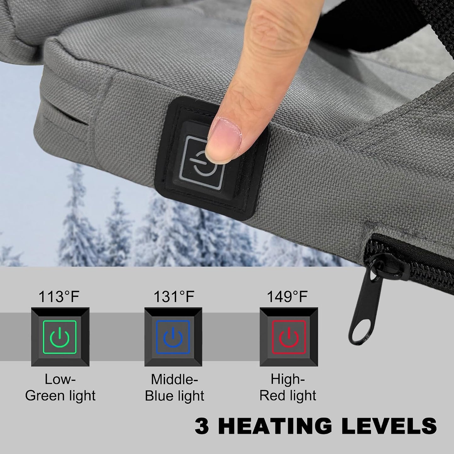 Heated Seat Cushion,Foldable Stadium Seats for Bleachers,Portable Seat Pad,USB Powered Great for Outdoor Sports,Camping,Concerts