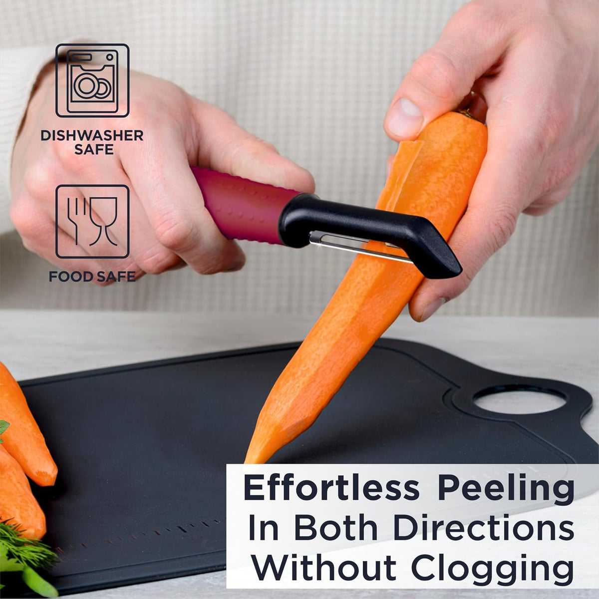 Deiss PRO Swivel Vegetable Peeler - Sharp Stainless Steel Peeler With Easy Non-Slip Hand Grip, Potato Peelers For Kitchen, Fruit, Carrot, Apple, Veggie, Kiwi, Durable, And Dishwasher Safe (BLACK)