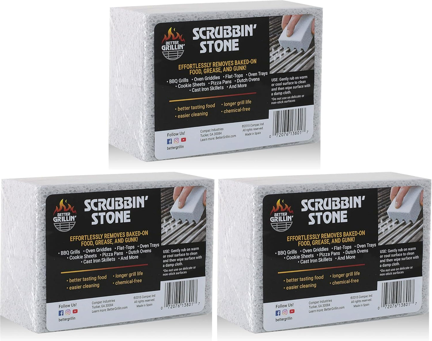Better Grillin Scrubbin Stone Grill Cleaning Brick Block | Griddle Stone | Grill Stone Cleaning Block | Barbecue Grill Cleaner for BBQ, Griddle, & Racks