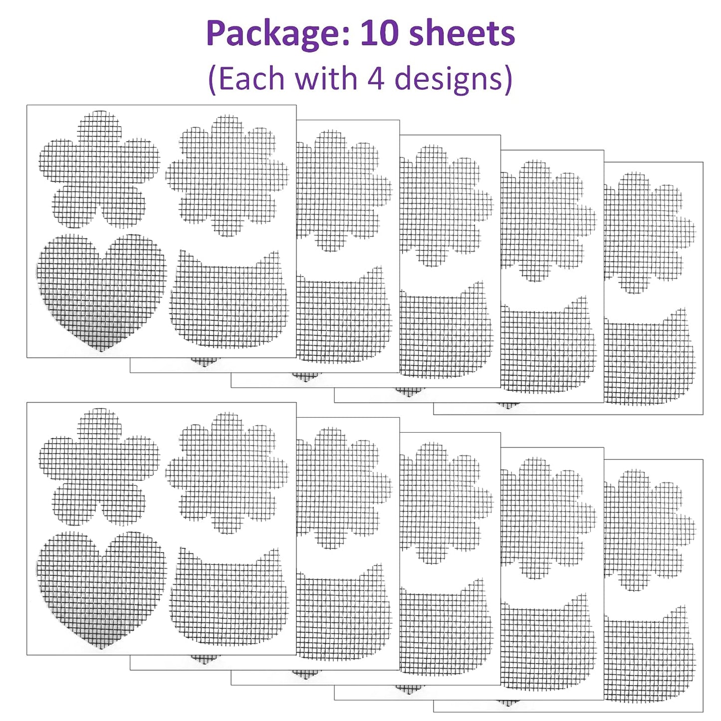 Cute Window Screen Repair Kit (10 Sheets) Mesh Screen Patch Tape for Windows