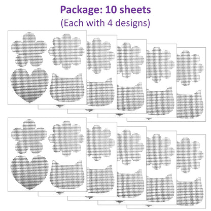 Cute Window Screen Repair Kit (10 Sheets) Mesh Screen Patch Tape for Windows