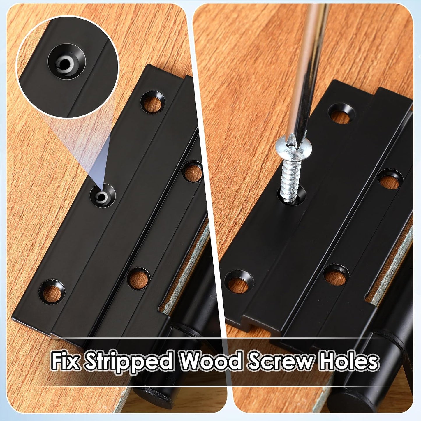 10 Pcs Wood Anchor, Fix Stripped Wood Screw Holes, Red | Fits Screws Sizes #2 to #16, Repairs Stripped Screw Holes, For Door Hinges, Cabinets and Furniture, Easy to Install