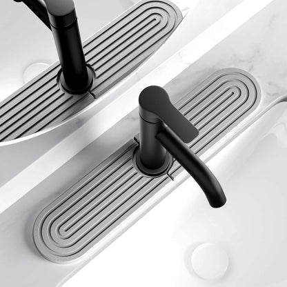 Diatomite Sink Splash Guard - DryingNeat Kitchen Faucet Mat, Instant Dry Water Absorbing Stone Tray for Sink, Durable Protector for Kitchen Bathroom Counter [Light Grey, 17.7" x 3.9"]