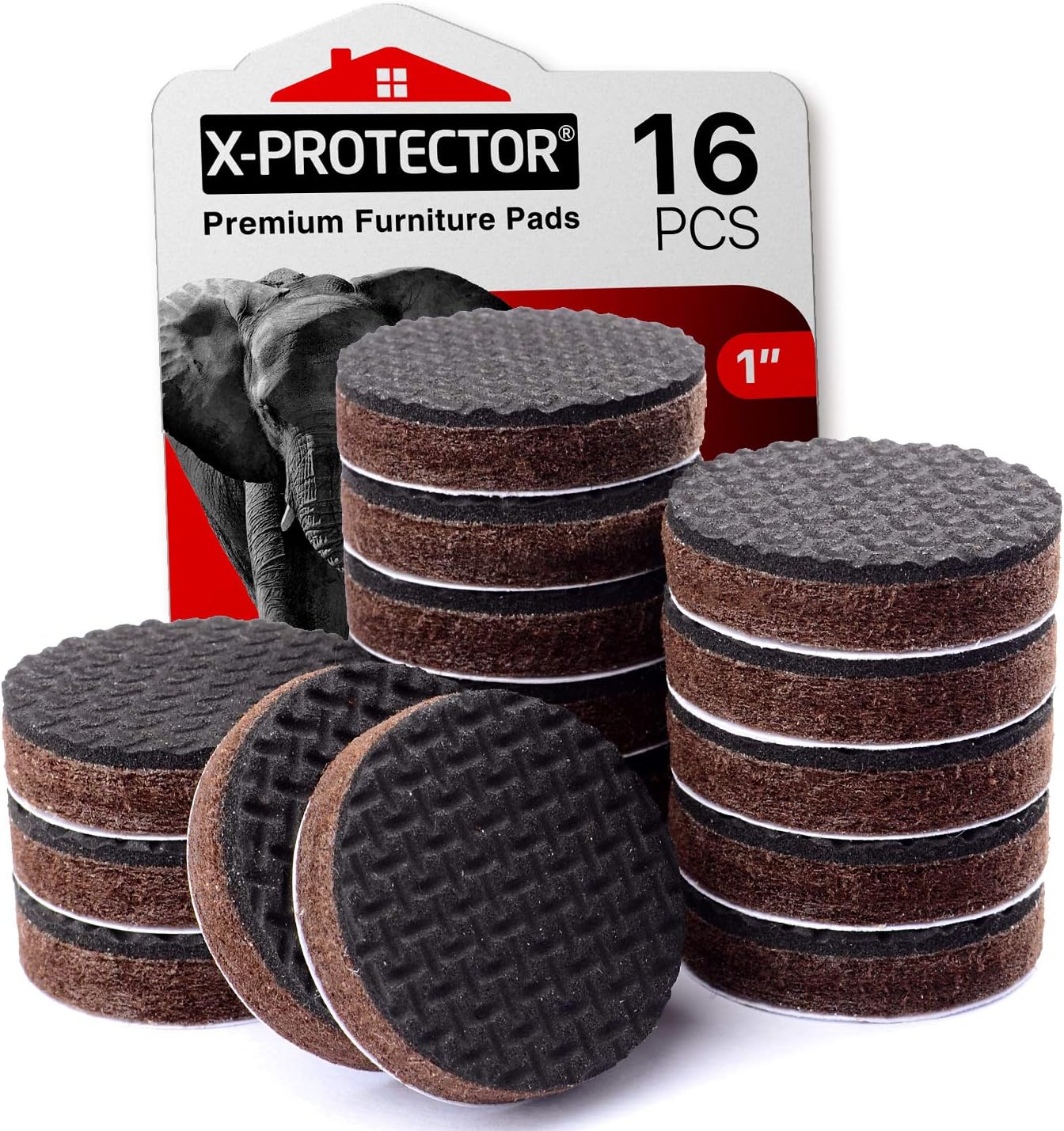 X-PROTECTOR Non Slip Furniture Pads – 24 pcs Premium Furniture Grippers 2"! | Best Self Adhesive Rubber Feet Furniture Feet – Ideal Non Skid Furniture Pad Floor Protectors – Keep Furniture in Place!