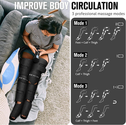Fathers Day Dad Gifts for Husband, Men, Mom, Wife, Women, Her Him, Mothers Day, Christmas, Valentines Day Air Compression Massager with Heat for Comprehensive Leg and Foot Therapy, Helpful for Relax
