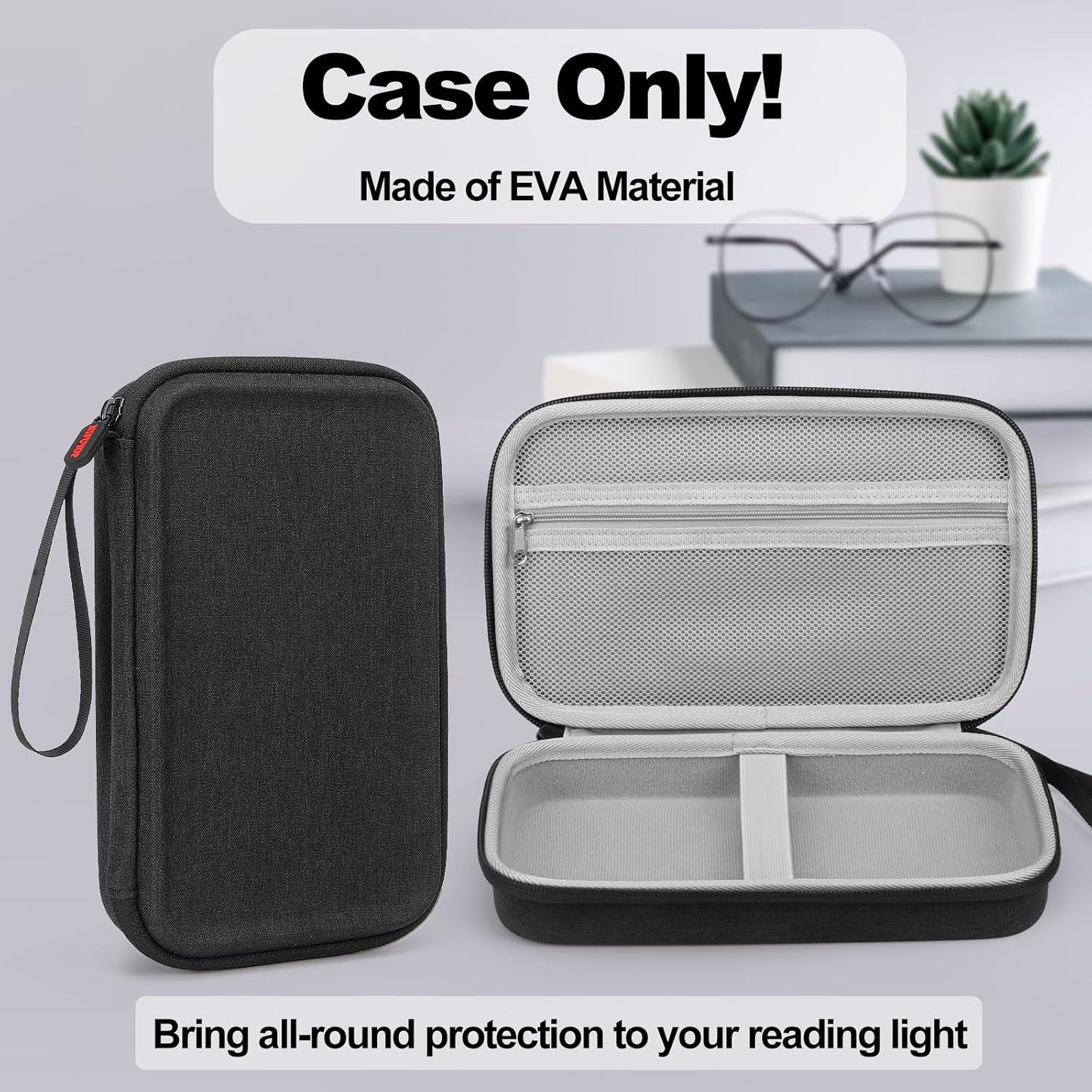 Case for Glocusent Vekkia LITOM LEDGLE TAKKUI TSINGREE Reading Light, Neck Book Light Carrying Box for Reading in Bed, LED Booklight Storage with Pocket for USB Cable (Case Only)- Purple