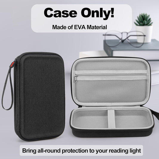 Case for Glocusent Vekkia LITOM LEDGLE TAKKUI TSINGREE Reading Light, Neck Book Light Carrying Box for Reading in Bed, LED Booklight Storage with Pocket for USB Cable (Case Only)- Purple