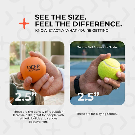Yoga Deep Tissue Massage Ball Set, Firm Density – 2.9-Inch Myofascial Release Balls for Feet, Back, Neck, Legs & Arms – Trigger Point & Mobility Therapy (2-Pack)