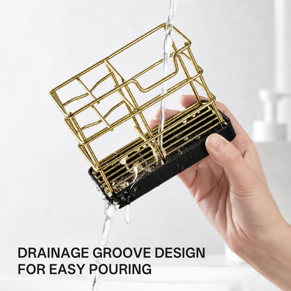 HBlife Toothbrush Holders for Bathrooms Black, Small Stainless Steel Bathroom Toothbrush Holder with Tray, Bathroom Accessories and Apartment Essentials