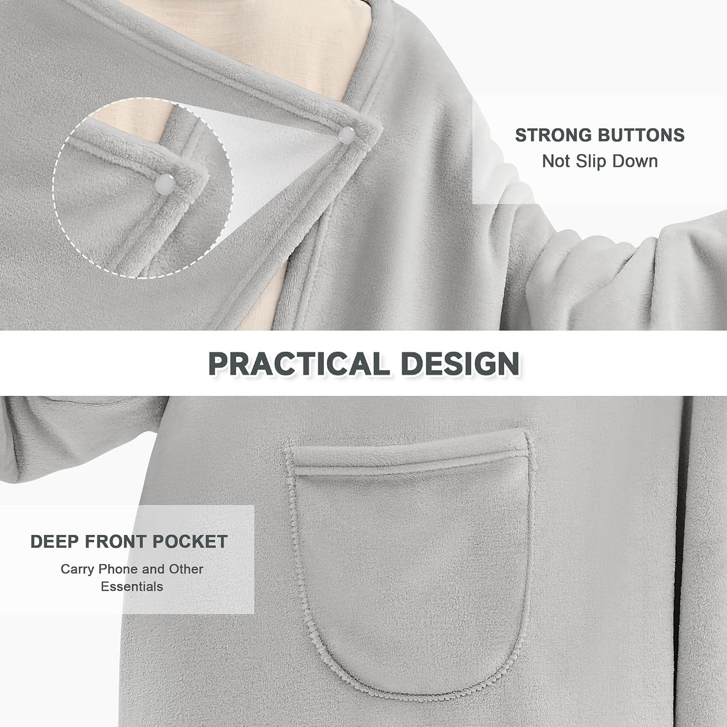 IFNOW Fleece Wearable Blanket with Sleeves, Oversized Snuggle Robe