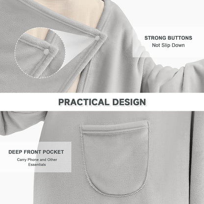 IFNOW Fleece Wearable Blanket with Sleeves, Oversized Snuggle Robe