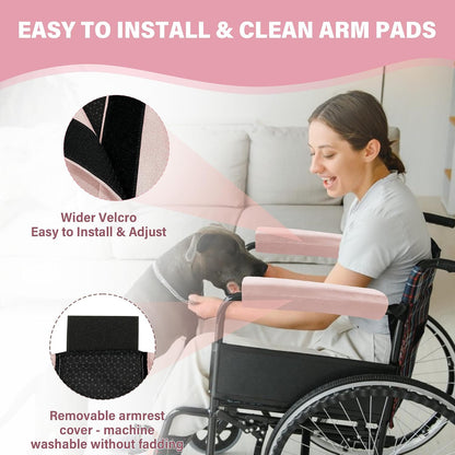 SPRING SEAON Wheelchair Armrest Covers, Soft Suede Memory Foam Pads, 1 Pair