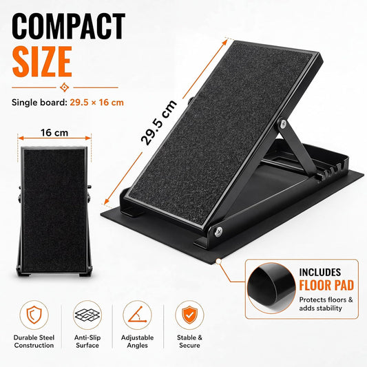 2 Pack Adjustable Slant Board for Calf Stretching, Steel Calf Stretch Board 20°-40° Non-Slip Squat Wedge with Handle for Exercise Rehab Leg Stretch and Plantar Fasciitis Relief