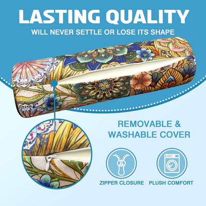 Neck Roll Pillow for Sleeping,Ergonomic Cylinder Tube Pillows for Cervical Spine and Neck Support,Versatile Roll Pillow for Bed,Office,and Travel,Memory Foam Bolster with Washable Cover