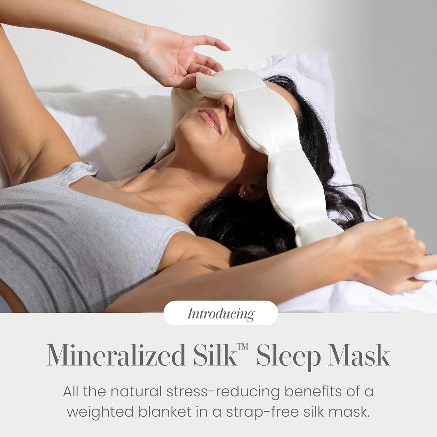 Nodpod Mineralized Silk Gentle Pressure Sleep Mask - Strap-Free, Light-Blocking Design for Sleep, Travel & Relaxation - Weighted Eye Pillow, Machine Washable (Willow)