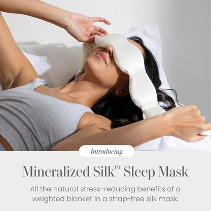 Nodpod Mineralized Silk Gentle Pressure Sleep Mask - Strap-Free, Light-Blocking Design for Sleep, Travel & Relaxation - Weighted Eye Pillow, Machine Washable (Willow)