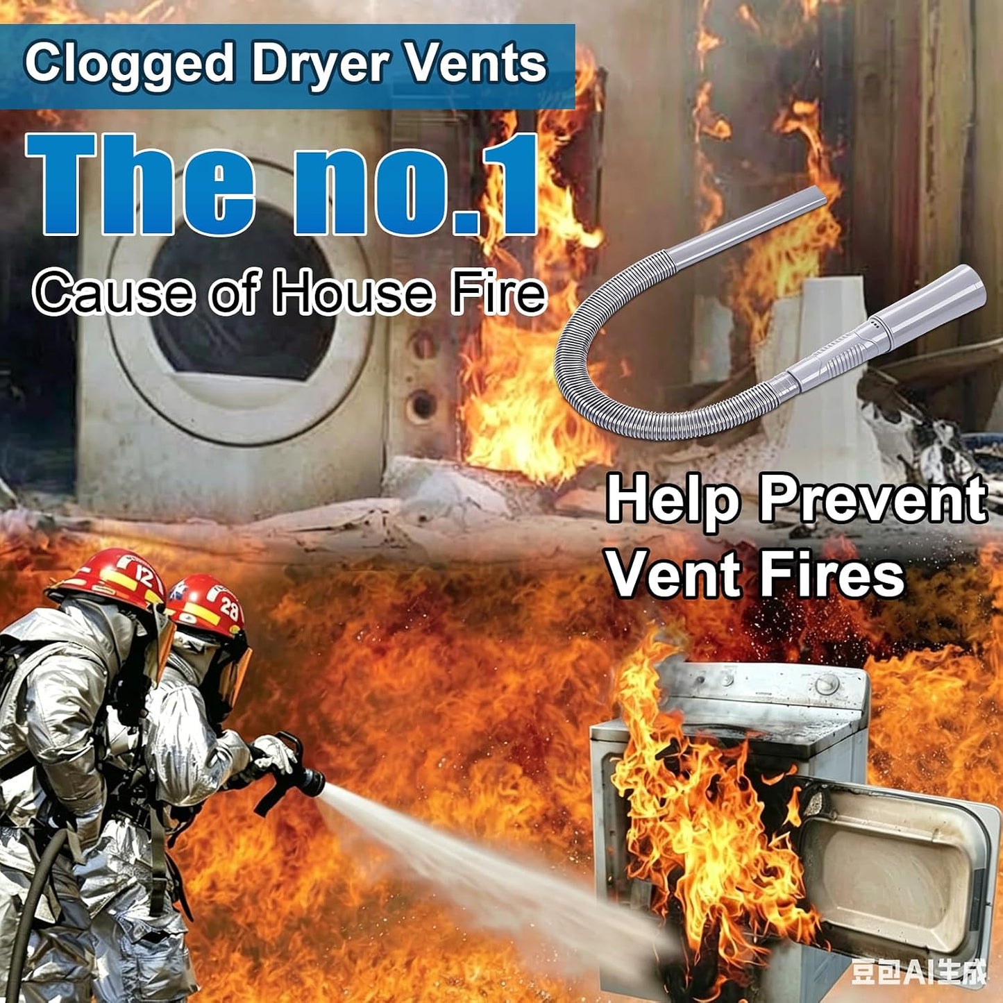 Upgraded Dryer Vent Cleaner: Universal Vacuum Hose Attachment Fits All Vacuums Cleaner, Deep Cleaning Tools for Clogged Ducts & Lint Removal
