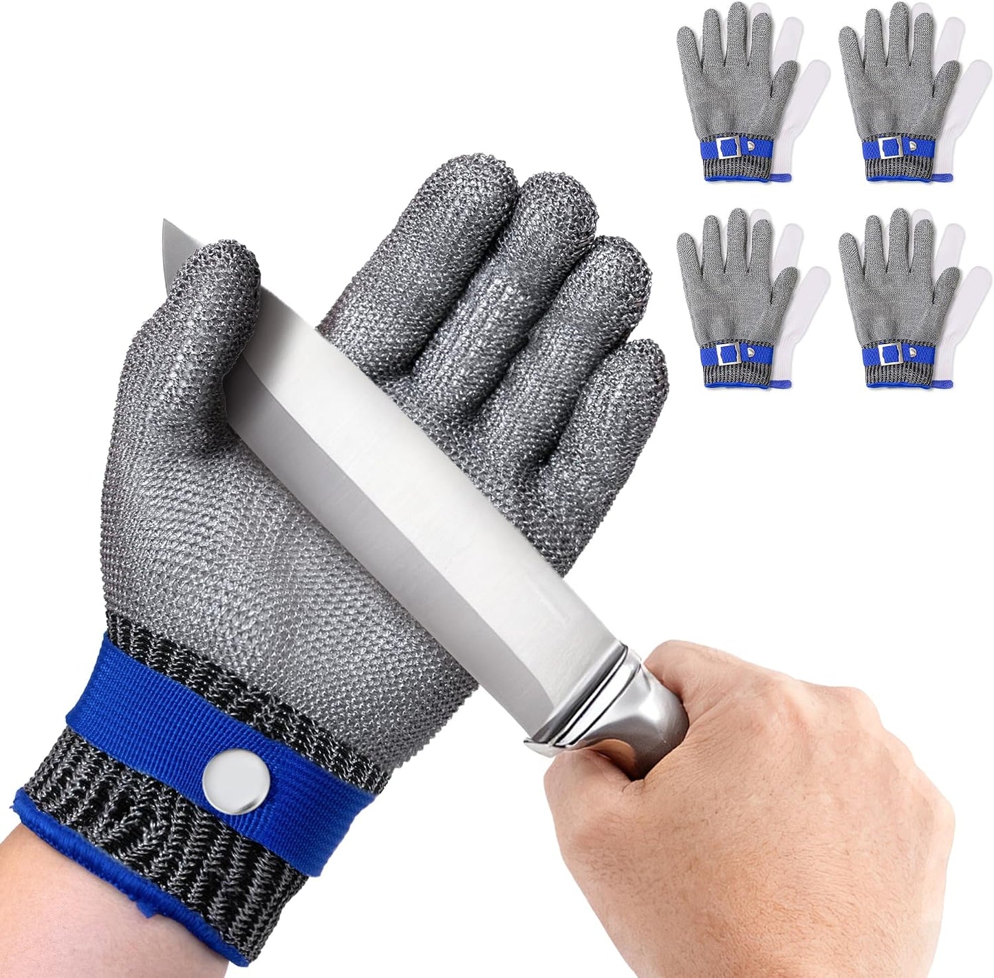 ANSI A9 Cut Resistant Glove, Food Grade Stainless Steel Mesh Metal Glove, Suitable for Mandoline, Kitchen Cooking,Butcher Meat Cutting and Oyster Shucking(Large Size)