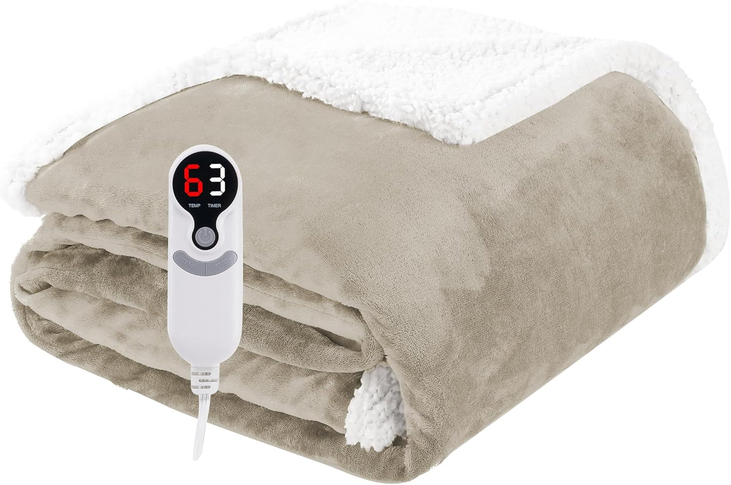 Soypipo Electric Heated Throw Blanket 50"x60", Faux Fur Plush with 4 Heat Settings & 2/4/8/10H Auto Shut-Off, Overheat Protection, Machine Washable, for Office & Chair, Dark Grey