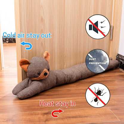 SWISSELITE 36 Inch Under Door Stopper, Decorative Door Noise Blocker | Weighted 3.2 Pounds Animal Air Draft Stopper Soundproof Energy Saver for Door & Window