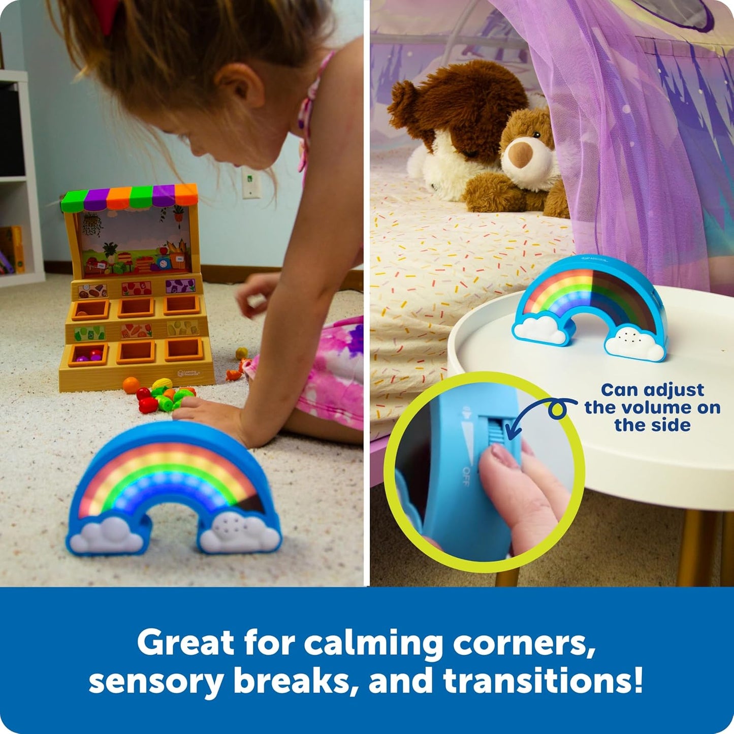 Learning Resources Rainbow Visual Timer | Time Management for Children, Audio and Visual Alarms, Schedule for Kids, Social Emotional Learning Skills, Countdown Timer