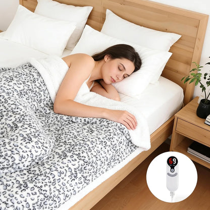 Soypipo Electric Heated Throw Blanket 50"x60", Faux Fur Plush with 4 Heat Settings & 2/4/8/10H Auto Shut-Off, Overheat Protection, Machine Washable, for Office & Chair, Dark Grey