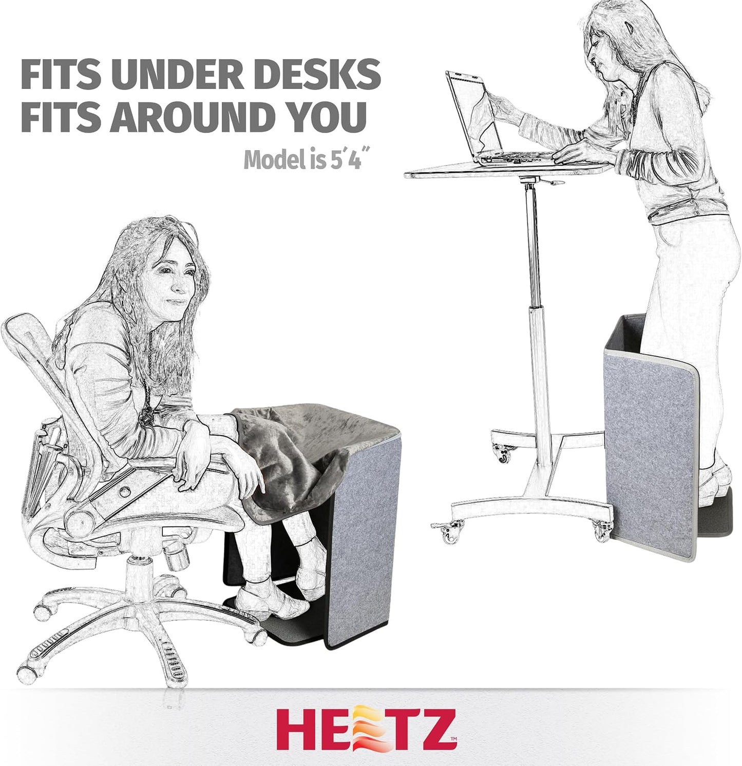 Foldable Foot & Leg Heater, Portable Under Desk Space Heater & Warmer, Heated Floor Mat, Tip-Over Protection, Auto Shutoff, Ideal for Home, Office, or Desk Use, Compact & Safe Design