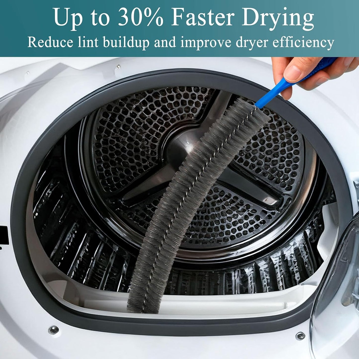 Dryer Vent Cleaner Brush, Drain Brush AC Fan Refrigerator Appliance Brush | 9/15/30 Inch Brush, Improves Efficiency, Durable Nylon Bristles, Easy to Clean Store, Fire Prevent, For Drain Flies