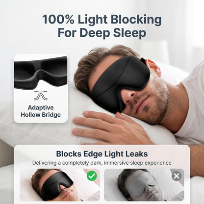 Sleep Mask for Women Men: 100% Blackout 3D Eye Mask for Sleeping, Sleeping Mask for Side Sleepers, Zero Pressure Memory Foam Eyelash Friendly Breathable Eye Cover, Airplane Travel Essentials-Pink
