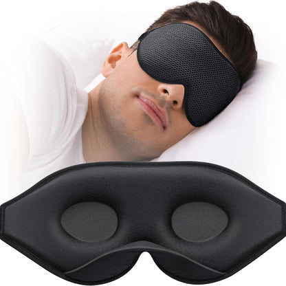 MABAO Sleep Mask for Side Sleeper, Eye Mask for Sleeping Women Men, Black | 3D Contoured Cup No Eye Pressure, 100% Light Blocking Sleeping Mask with Adjustable Strap Night Blindfold Flight, Travel, Nap