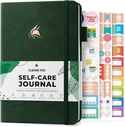Clever Fox Self-Care Journal for Women, Daily Planner 5.8x8.3 Mystic blue
