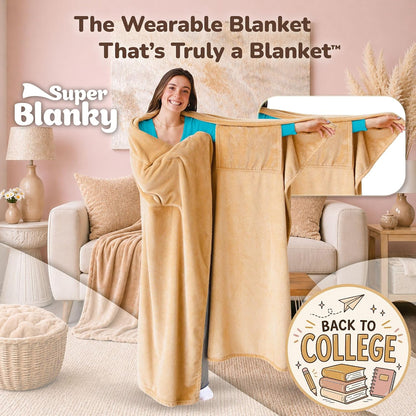 Super Blanky Wearable Blankets for Women & Men, Dorm Room Essentials, Gift for Her, Gifts for Women, Wife Birthday Gift Ideas