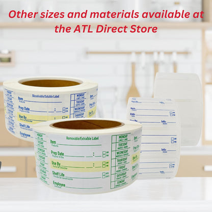2x1 Dissolvable Food Labels, 1000 Food Container Stickers, Blue | Ideal for Fridge Freezer & Pantry, Organize Prepped Meals & Leftovers Easily, Adheres Well, Dissolves Fast with Zero Residue