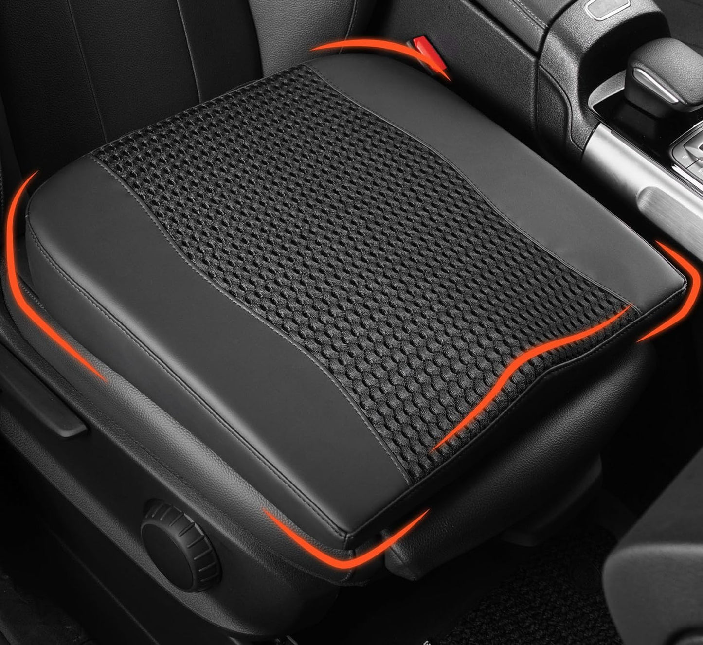 Lofty Aim Car Seat Cushion, Memory Foam Car Seat Cushions for Long Driving | Comfy Car Seat Pillow for Pain Relief, Driver Seat Cushion Adds Height, Butt Cushion for Car, Truck, Office Chair, Black