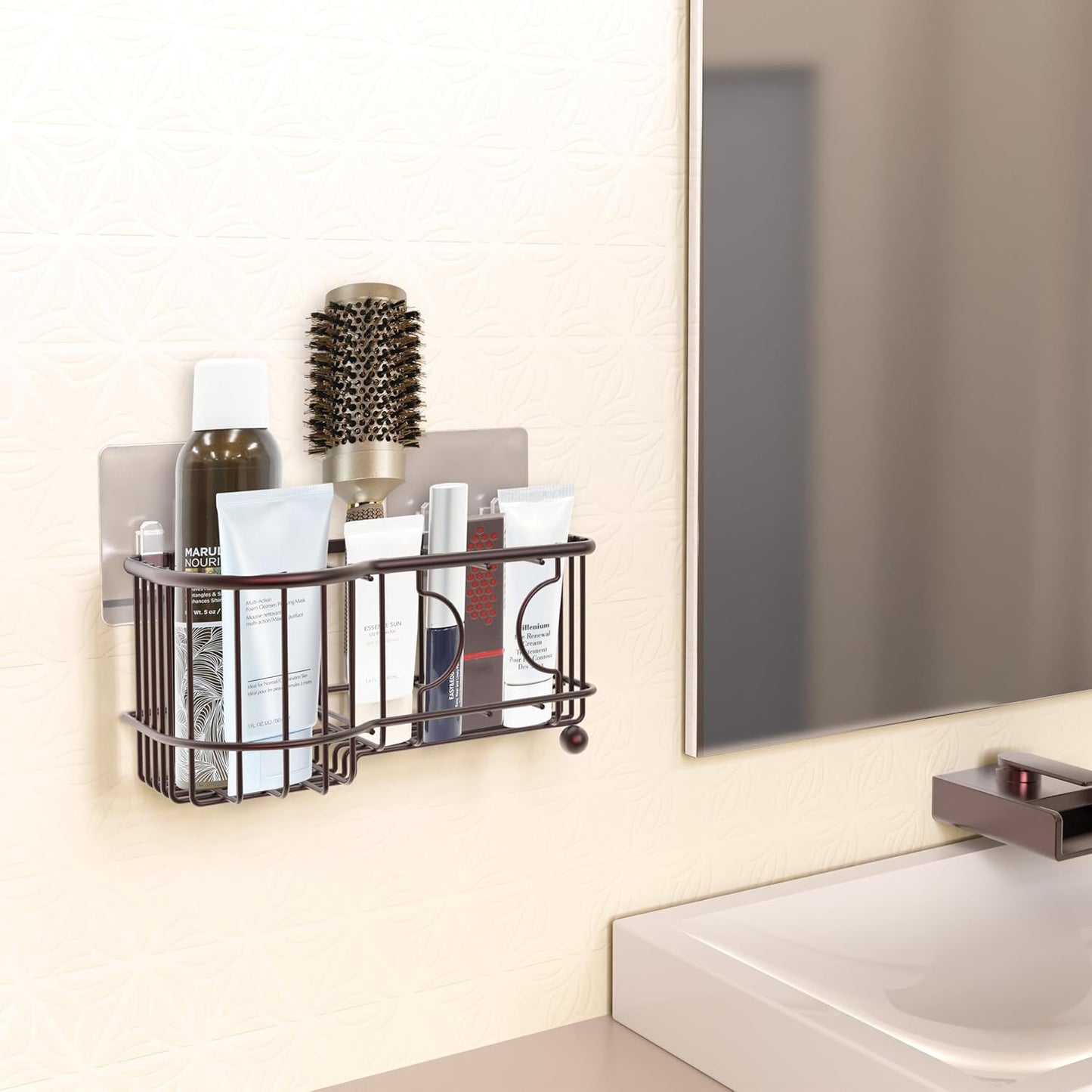 Simple Houseware Multi-Functional 6 Slots Toothbrush Holder, Bronze