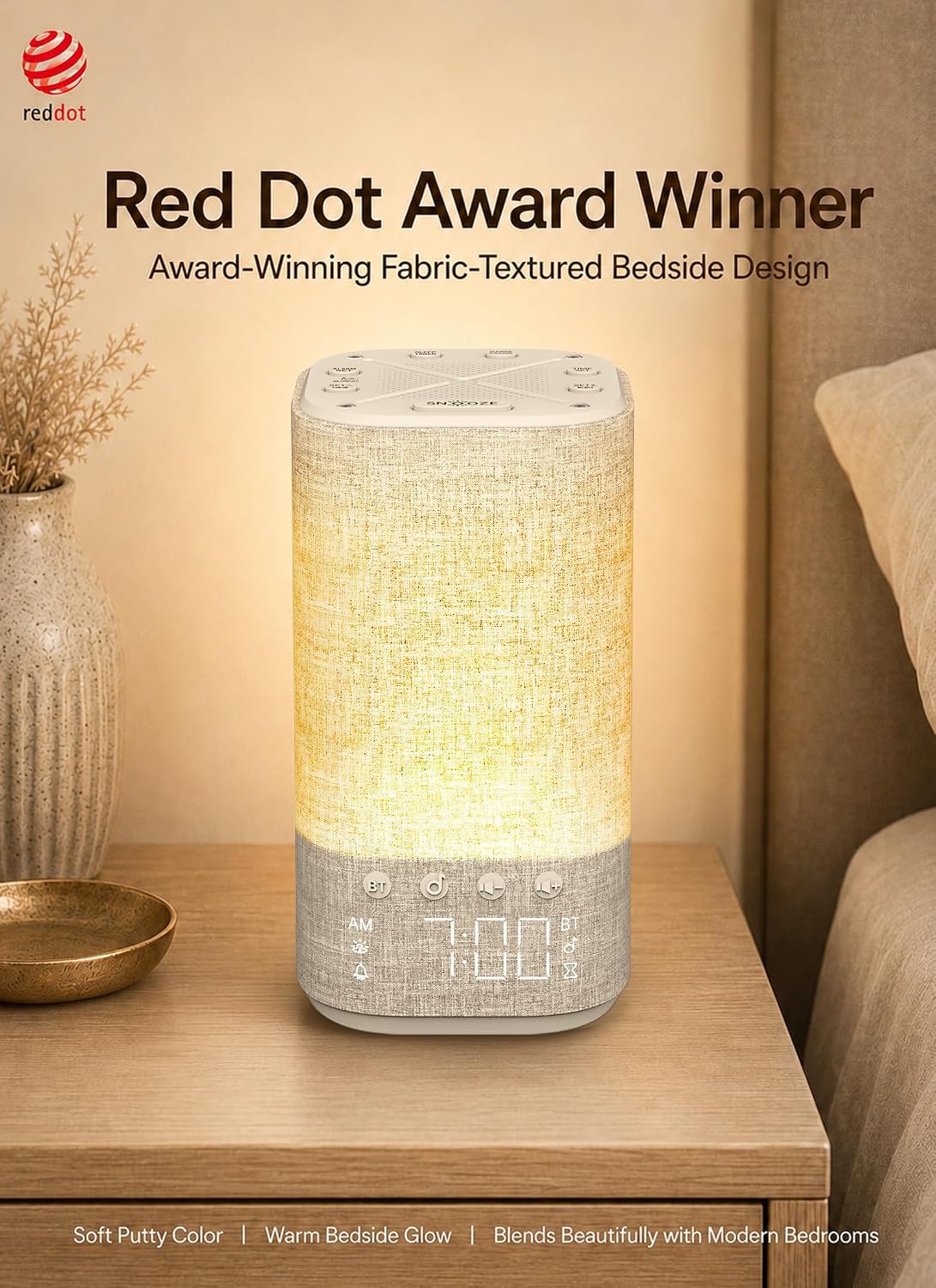 Sunrise Alarm Clock Sound Machine for Bedroom: Natural Wake Up Light | Dimmable Night Light Clock - Bluetooth Speaker - 25 Sleep Sounds - White Noise Machine for Baby Adults Kids