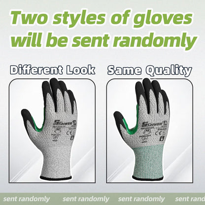 Schwer 2 Pairs A7 Cut Resistant Work Gloves, Touchscreen, CR3027, L | Sandy Nitrile Coated, Superior Grip, Used for Woodworking, Glass Cutting, Construction, Cargo Handling, Gardening, Car Repair