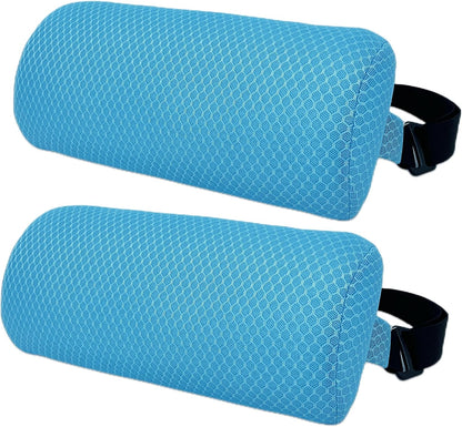 1 Pack Headrest Pillow for Patio Chaise Lounge,Recliner,Beach Chair,Gray | Resilient 3D mesh pillow with removable washable cover, adjustable elastic strap, ergonomic support, lightweight portable