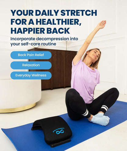 Everlasting Comfort Lumbar Support Board Back Stretcher for Lower Pain Relief - Adjustable Spine Decompression with 88 Acupressure Nodes - Back Cracking Device with Chair Strap for Posture Correction