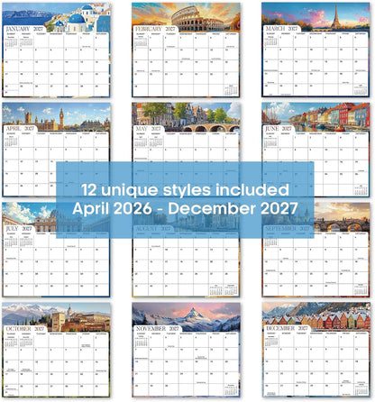 2026-2027 Magnetic Calendar for Refrigerator, Apr 2026-Dec 2027 | 21-Month Fridge Calendar 2026-2027 for Home Planning, Scheduling and Easy Organization, Greenery