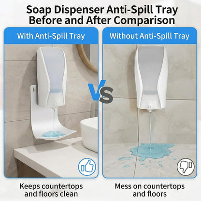 YARNOW 4PCS Dispenser Drip Tray - Wall Mounted Laundry Detergent Catcher - Cup Liquid Dispenser Holder for Kitchen Sink, Bathroom & Laundry Room Use - Easy Installation and Cleaning, White