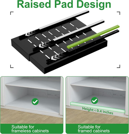 PAKETA 4 Pack Expandable Pull Out Cabinet Organizer,21" Deep | Pull Out Drawers for Cabinets with width from 12" to 20",Sliding Drawers for Cabinets with Upgrade 3 Slide Rails,hold 65 lbs